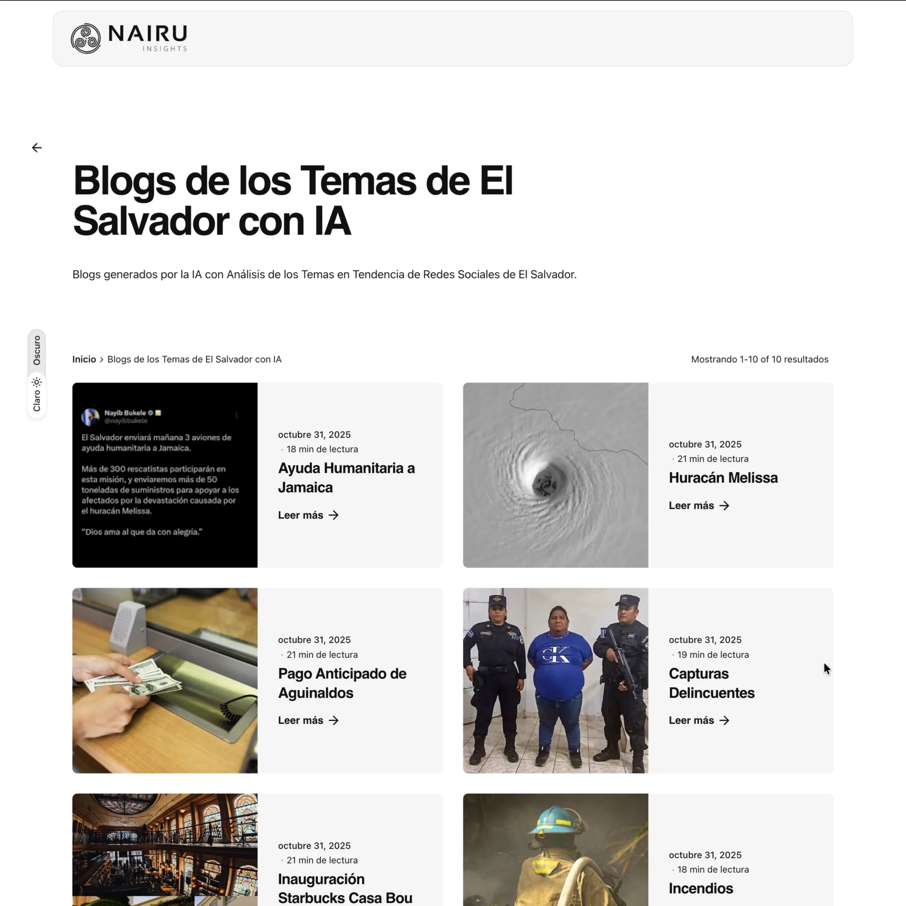 Nairu Insights: AI-written topic briefings, El Salvador — insights.nairu.ai