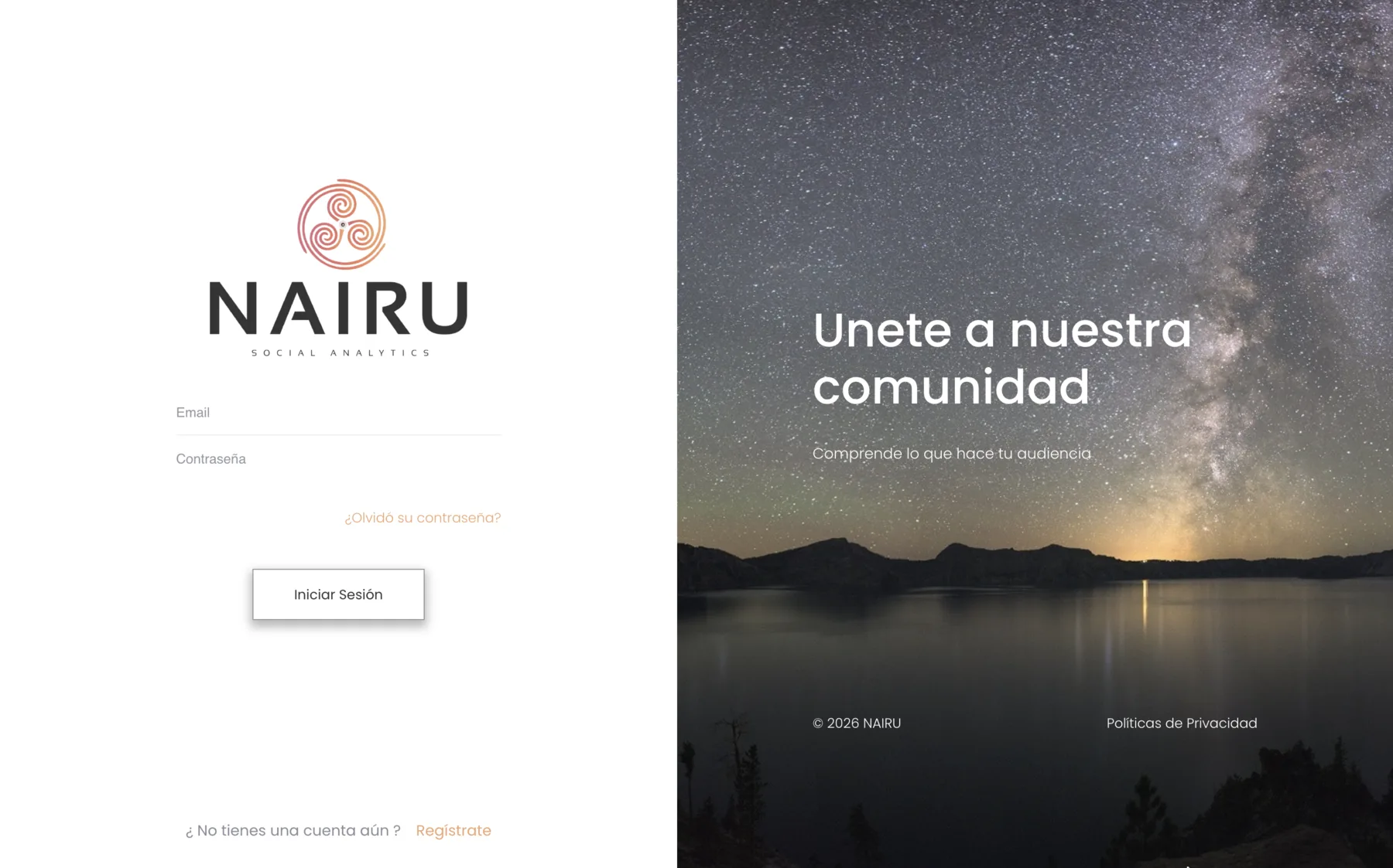 The Nairu Social Analytics platform: secure client sign-in